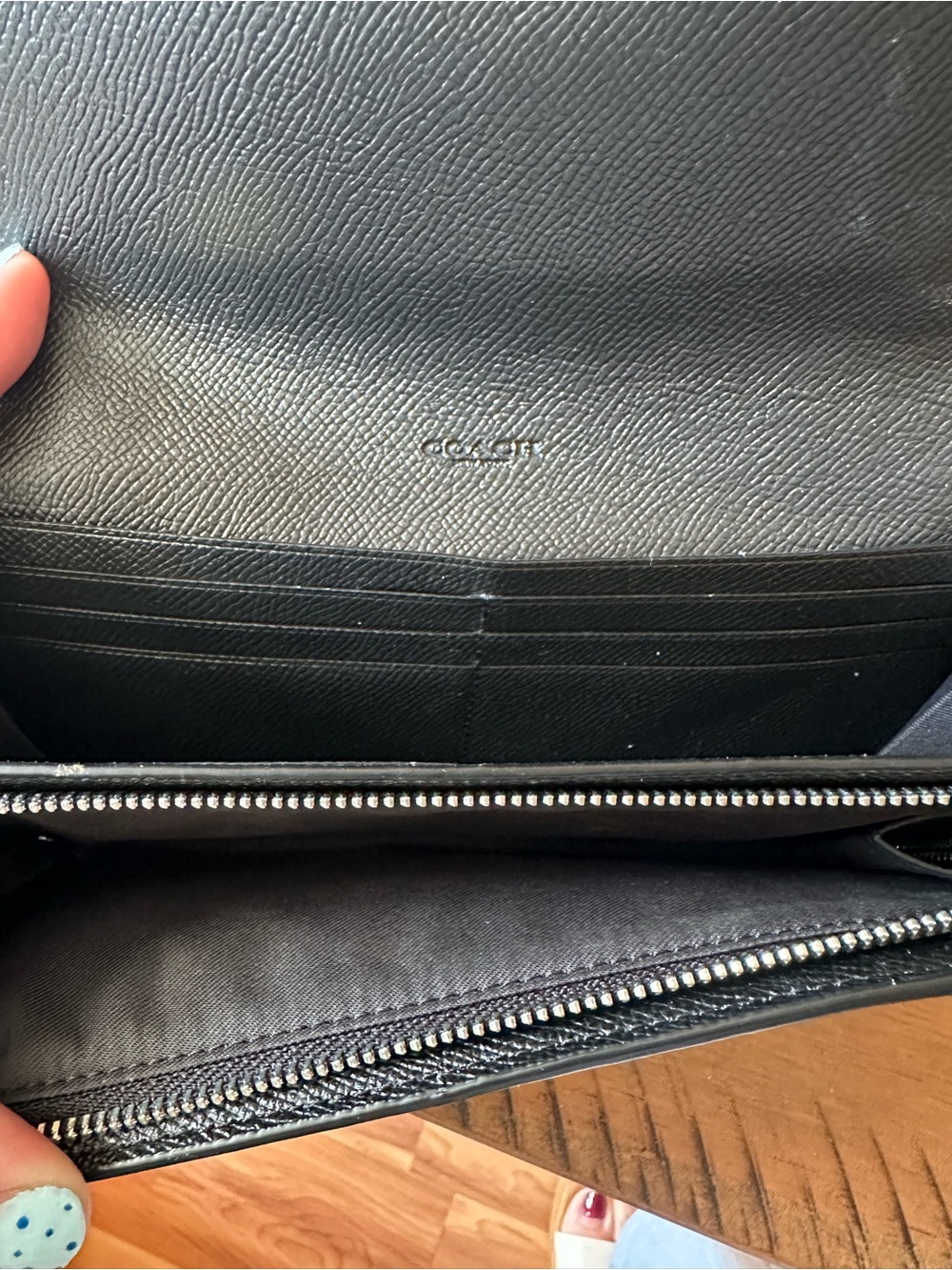 Coach Black Glitter Star Continental Wallet - Picture 3 of 6